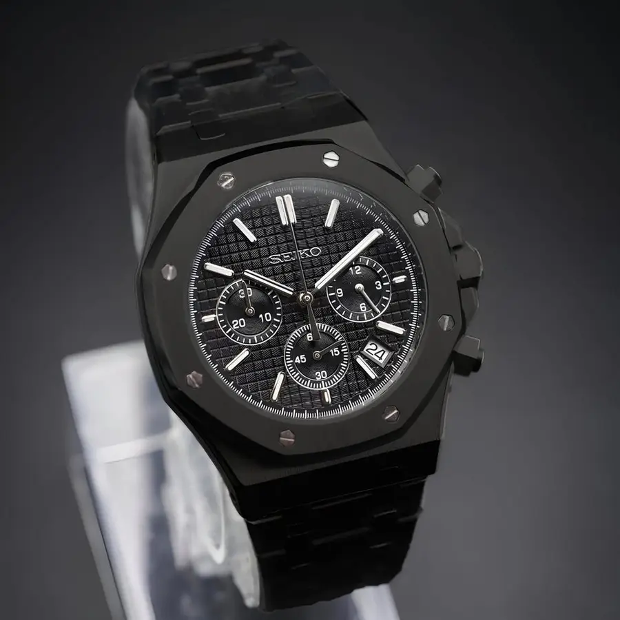 OAK MOD | Modello cronografo – Total black – Quadrante nero