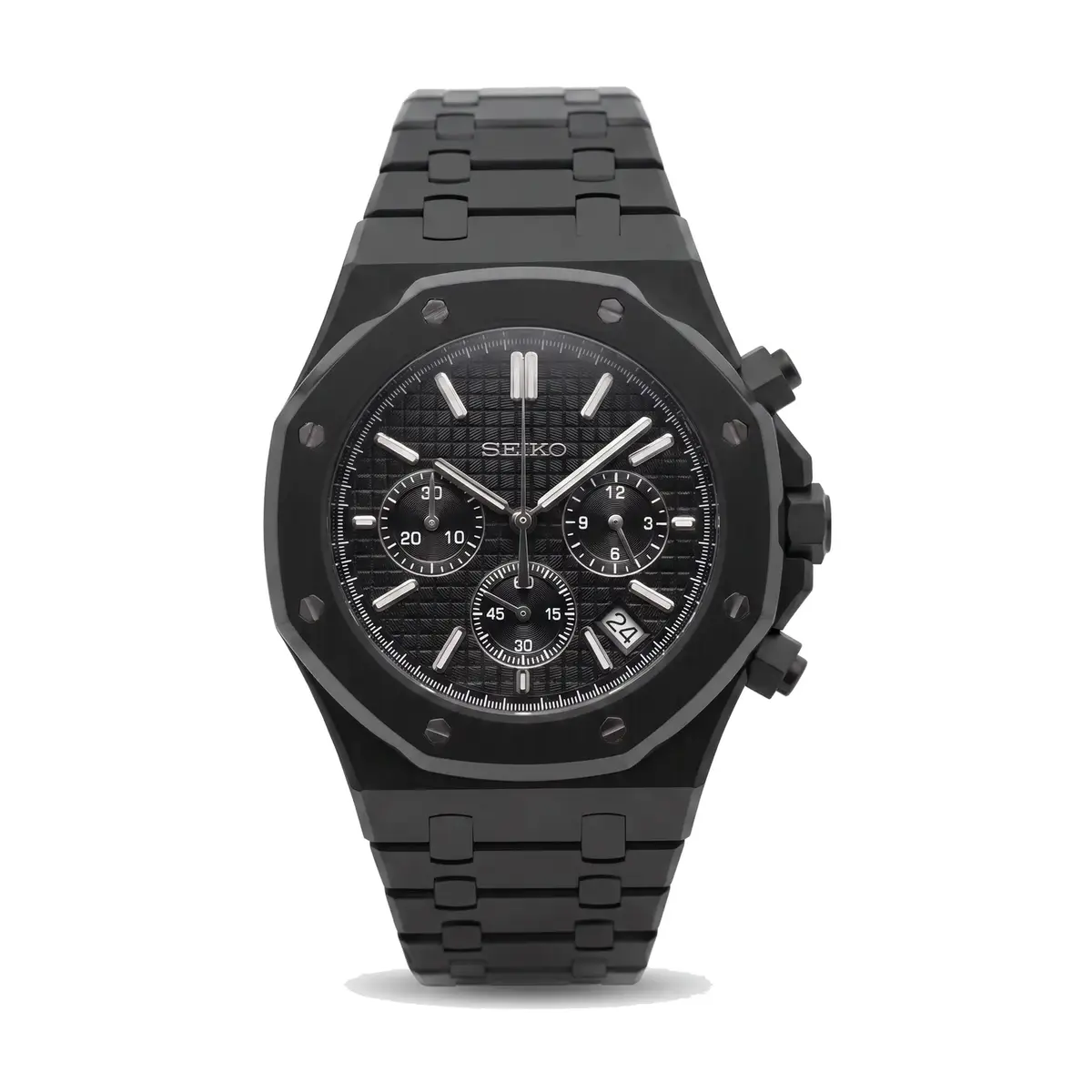 OAK MOD | Chronograph-stil – Helsort – Sort urskive – visning 1