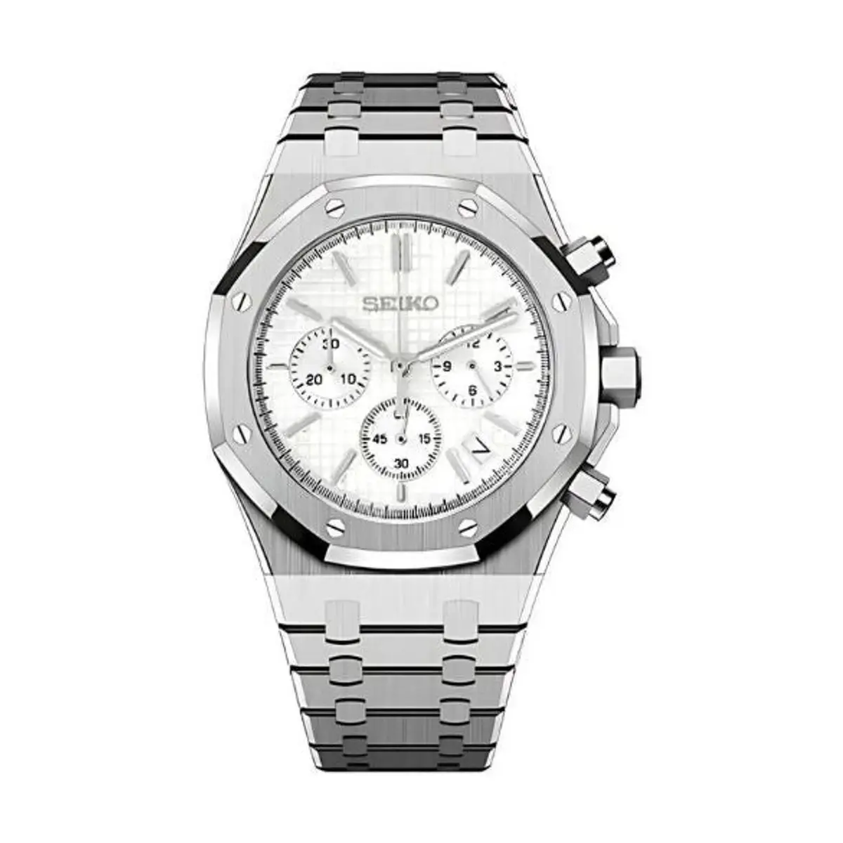 Seiko Mod Uhr OAK MOD CHRONOGRAPH – WEISS – MedoMods