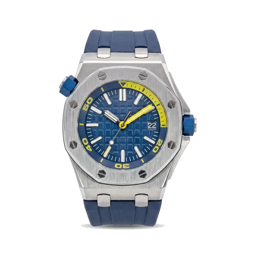 OAK MOD | Diver Style – Blue Dial – Blue Rubber Strap
