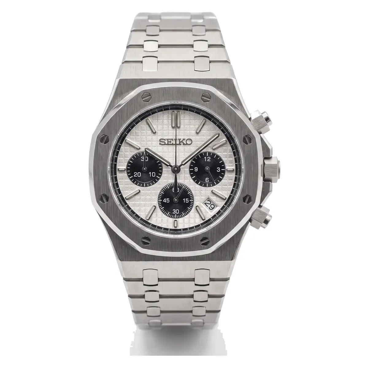 seiko mod panda chronograph royal oak style VK63 quartz
