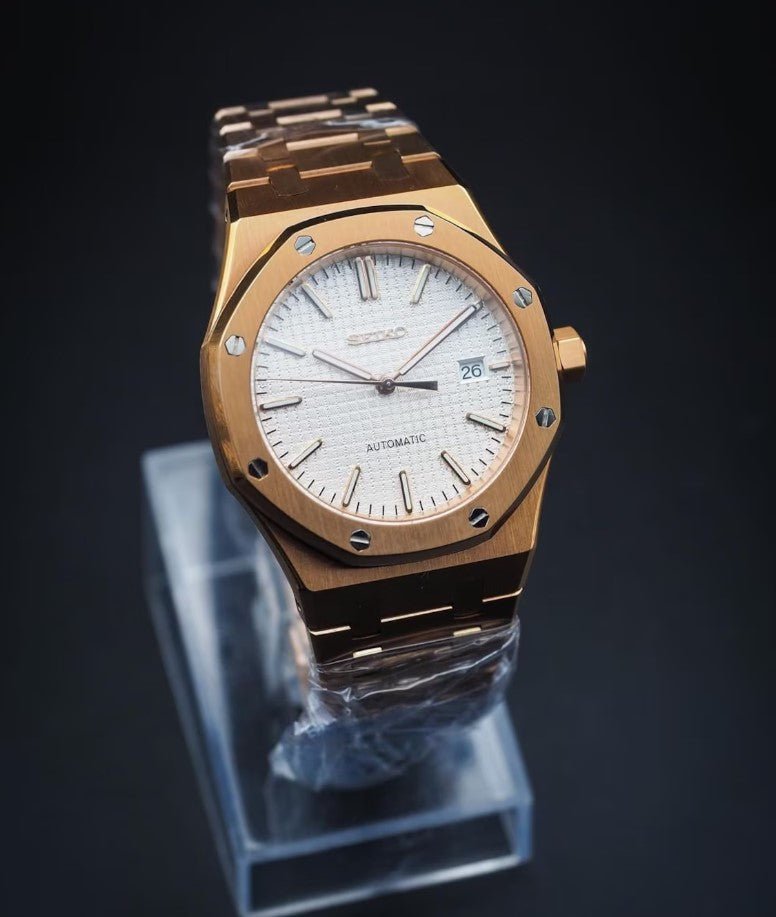 OAK MOD | Roségold / Weiß – Integriertes Armband