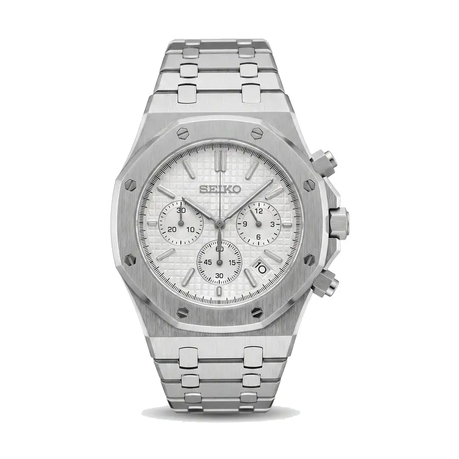 OAK MOD | White Chronograph – Integrated Bracelet