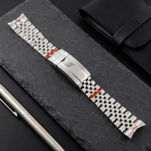 Seiko Mod 5-leddet-lænke – 5 led, stål, foldelås – detaljevisning 4
