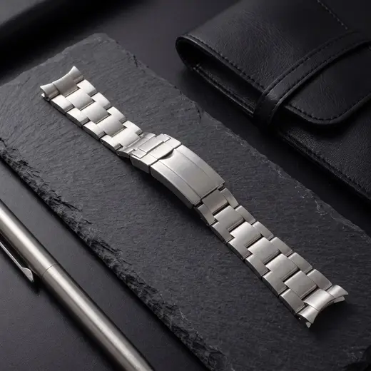 Seiko Mod 3-leddet-lænke – rustfrit stål – foldelås – detaljevisning 3