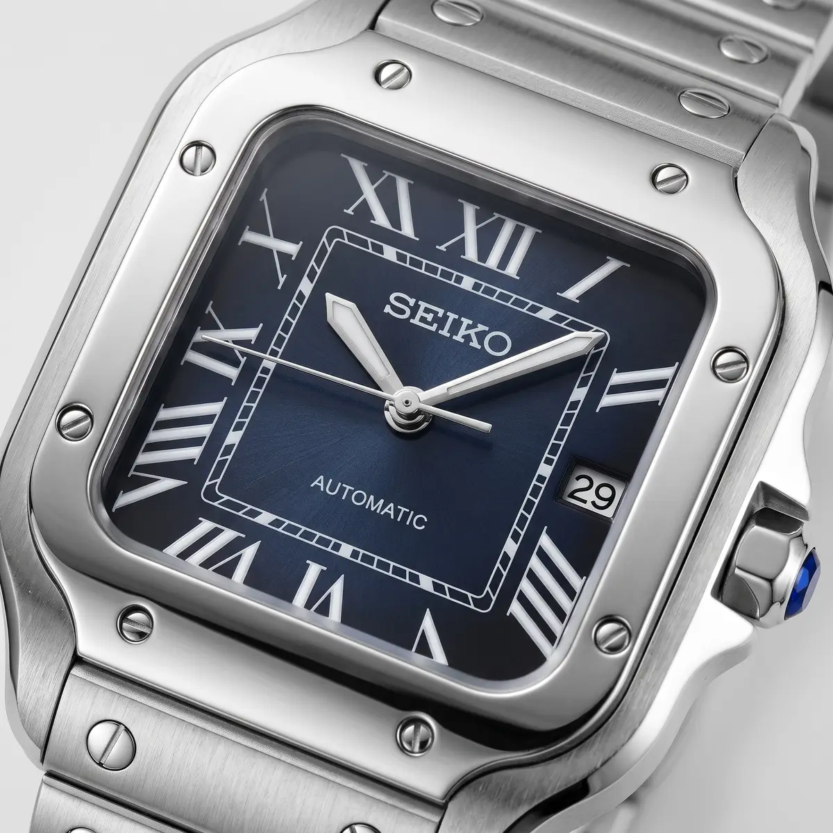Seiko Mod Uhr SEIKTOS MOD – DUNKELBLAU – Zifferblatt Nahaufnahme – MedoMods