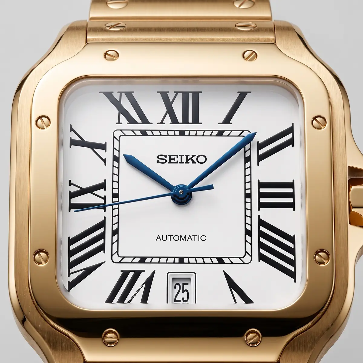 Seiko Mod Uhr SEIKTOS MOD – GOLD & WEISS – Zifferblatt Nahaufnahme – MedoMods