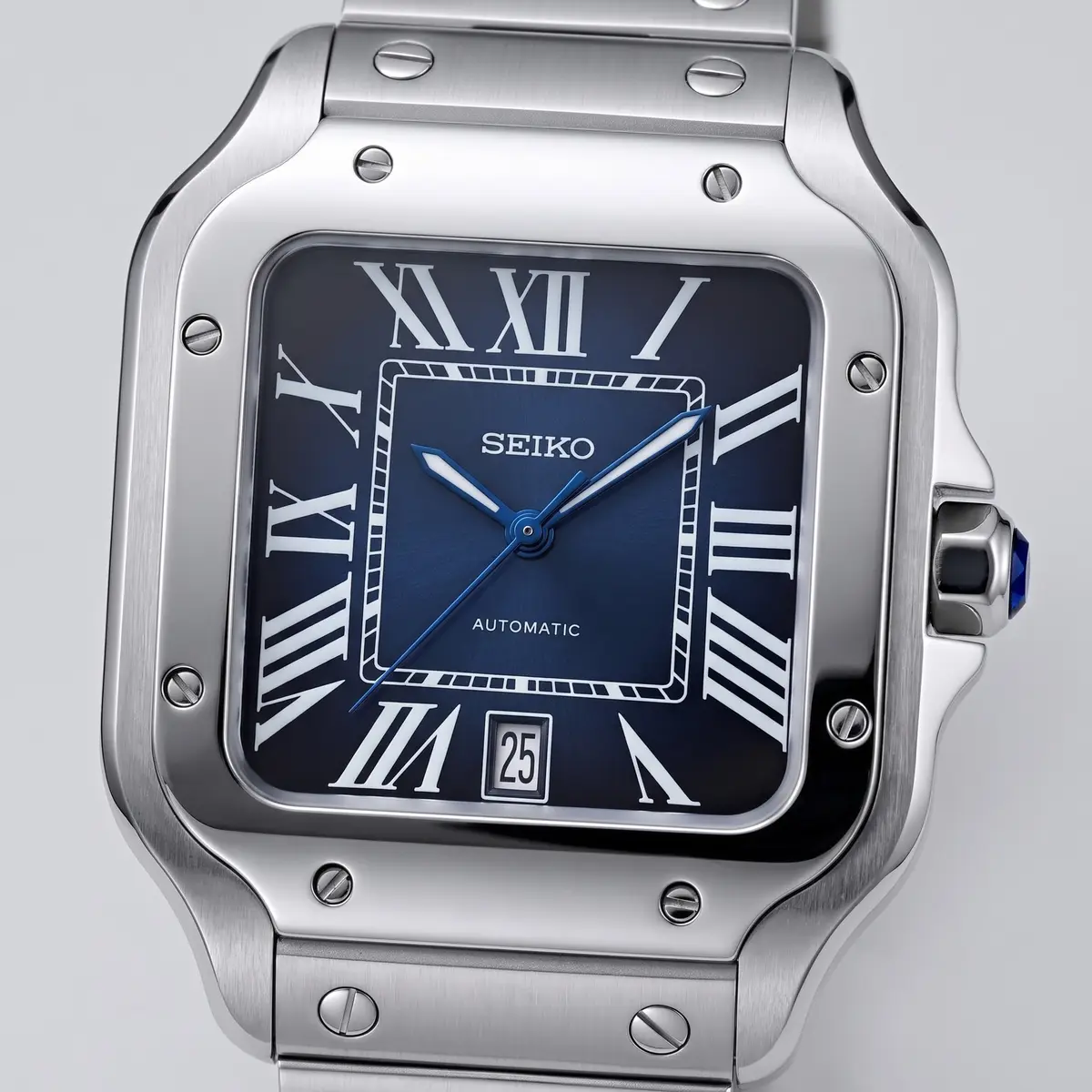 Seiko Mod Uhr SEIKTOS MOD – OZEANBLAU – Zifferblatt Nahaufnahme – MedoMods