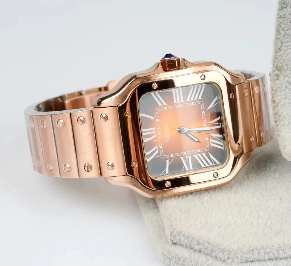 SEIKTOS | Oro rosa e quadrante marrone – 38 mm