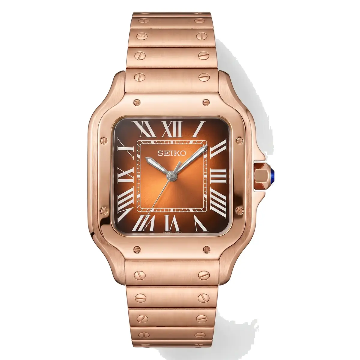 Seiko Mod Uhr SEIKTOS – Roségold & braunes Zifferblatt – 38 mm – MedoMods