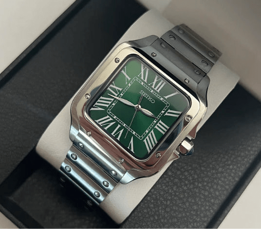 SEIKTOS | Stahl mit grünem Zifferblatt – 38 mm