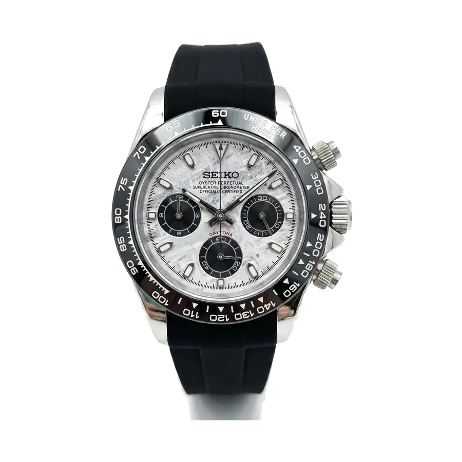 TONA MOD | Schwarzes Gummi mit schwarzer Struktur – Panda – 40 mm