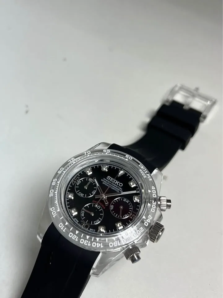 TONA MOD | Schwarzer Gummi mit Rautenmuster – 40 mm
