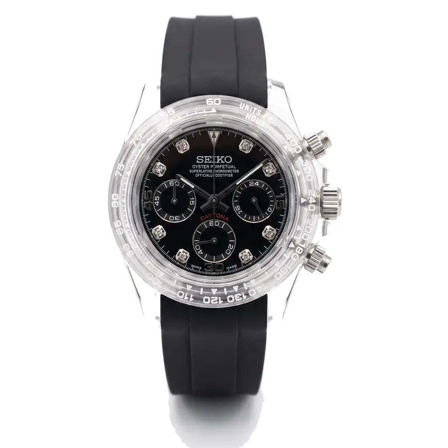 TONA MOD | Black Rubber Clack Diamond - 40mm