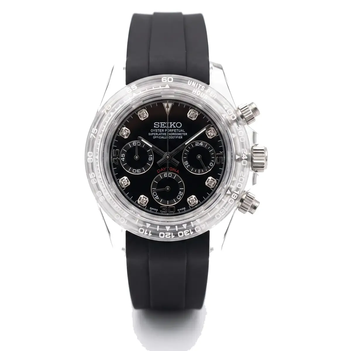 TONA MOD | Black Rubber Clack Diamond - 40mm