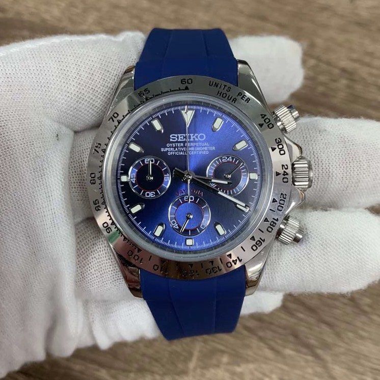 TONA MOD | Blaues Gummi, blauer Stahl – 40 mm