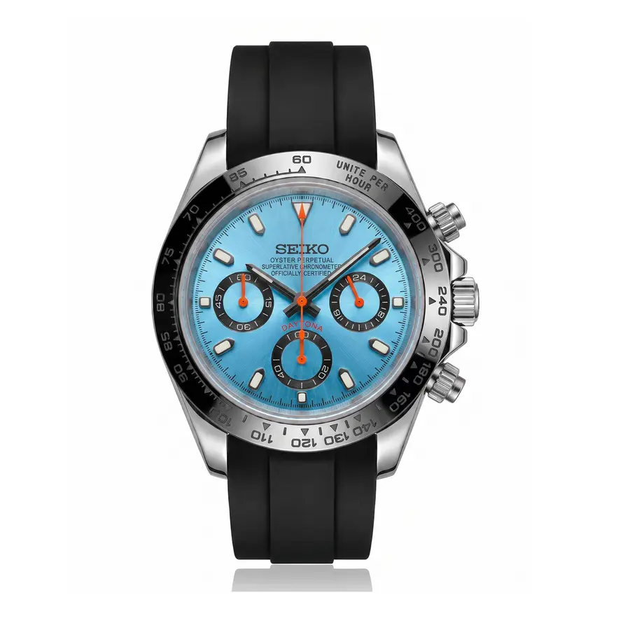 TONA MOD | Eisblau – Kautschukarmband – 40 mm