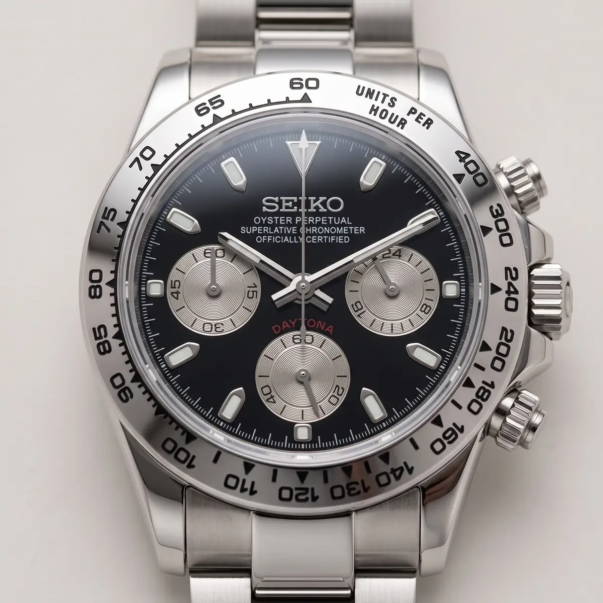Seiko Mod Uhr TONA MOD – MOON – Zifferblatt Nahaufnahme – MedoMods