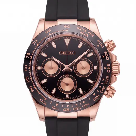 TONA MOD | Roségold Schwarz – 40 mm – Ansicht 1