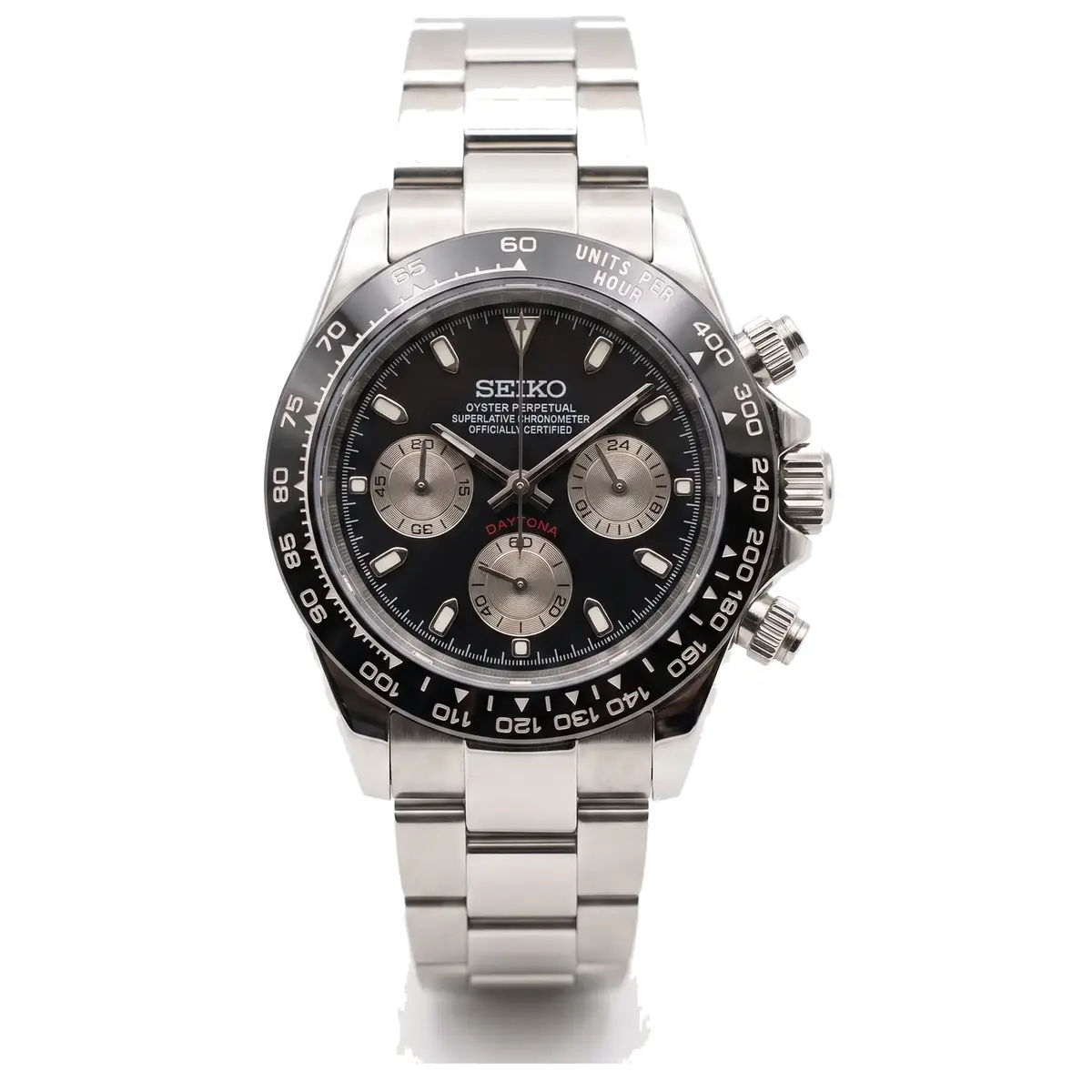 Seiko Mod Uhr TONA MOD – Stahl schwarz – 40 mm – MedoMods
