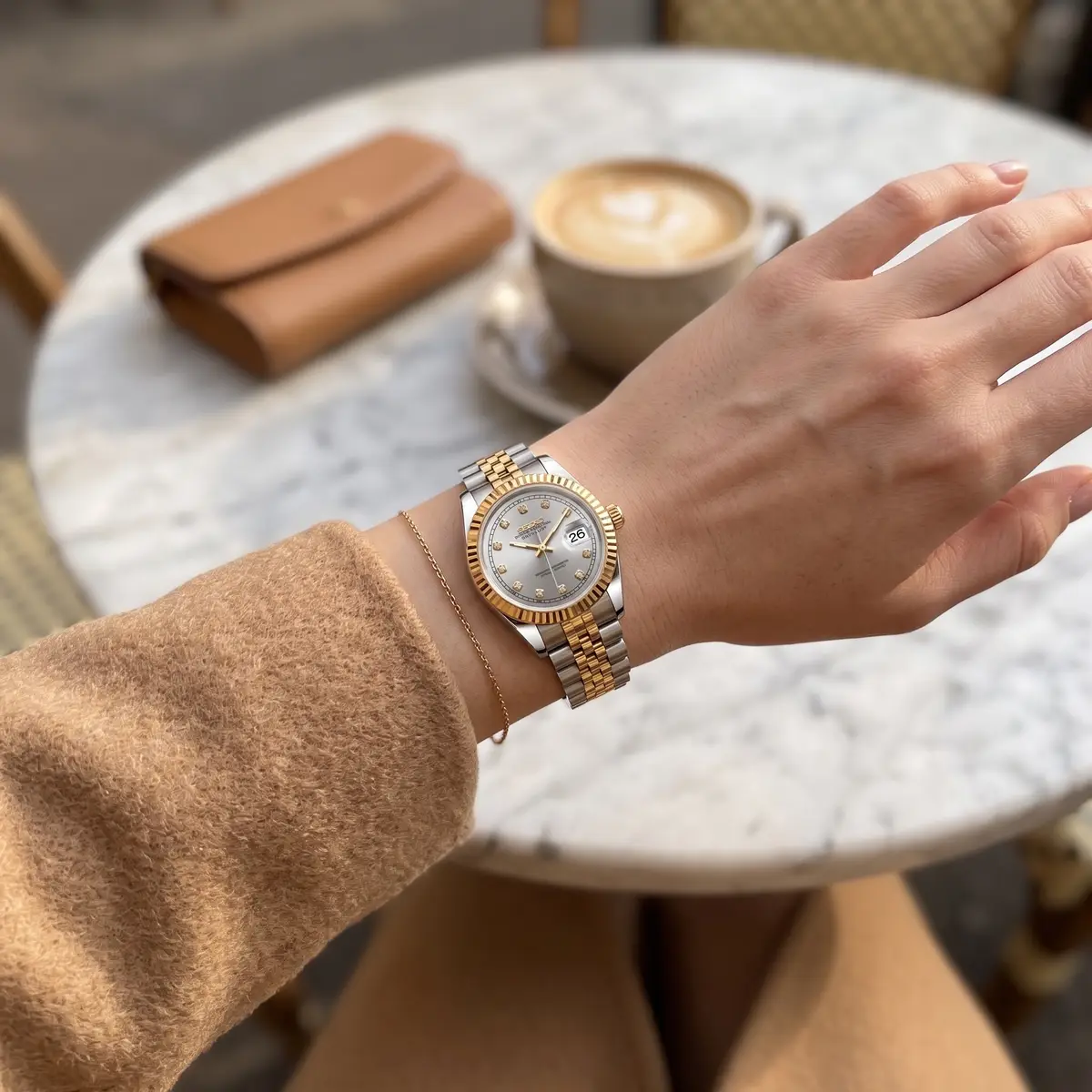 Seiko Mod Uhr ROYAL GOLD SCHMUCK FÜR DAMEN – am Handgelenk – Wristshot – MedoMods